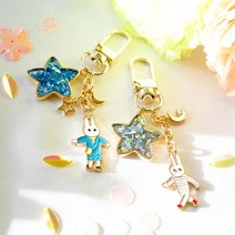 폭스타일 핸드메이드 슈가 스타 래빗 키링, Blue Star, free