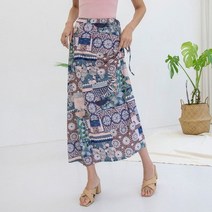 Y0598 써클 패턴 롱 스커트