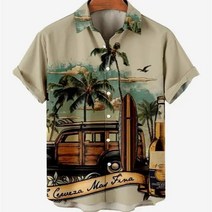 하와이안셔츠 빅사이즈 남성용 오버사이즈 하와이안 캐주얼 스트리트 스타일 여름 소셜 카미사 플로럴 남성 패션 핫