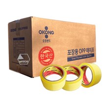 [유니스몰][정규격보장제품] 오공본드 경포장 중포장 박스테이프 50M / 80M, 투명, 경포장 50미터(50개입) 국내생산