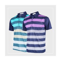 [모던브릭] [골프웨어] 시원한 줄무늬 카라 포켓 반팔티