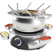 SUNTEC Fondue Fon-8014 V2A 가정용퐁듀기계 냄비팟세트 초콜릿 초콜렛 치즈 퐁듀세트 멜팅 중탕기 녹이기 워머 6인용 포크꼬치, 스테인리스