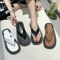 엣지걸슈즈 A01 푹신한 통굽 쿠션 우레탄 쪼리 오버솔 플립플랍 슬리퍼 3.5cm굽