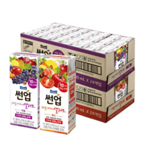 썬업 과일야채샐러드 세트 레드 200ml 24팩+퍼플 200ml 24팩