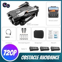 새로운 Z908 프로 드론 와이파이 FPV 미니 4K HD 전문 듀얼 카메라 3 면 장애물 회피 ESC 쿼드콥터 장난, 12 Black 720P 3B