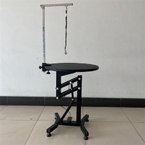 애견샵 테이블 이동식 강아지 원형 회전 리프트 탁상, 블랙 공압리프팅 원형 60cm