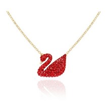 스와로브스키 [스와로브스키 SWAROVSKI] 5465400 ICONIC SWAN 레드 스완 옐로우골드 플래팅 목걸이