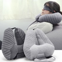 에어소프트볼 목베개 목쿠션 수면안대포함(순면) 150g _ 18747EA, 에어볼목쿠션연회색