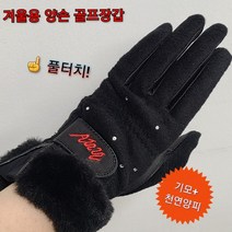 겨울방한용 천연양피 여성 양손 골프장갑(풀터치), 사이즈 : 21호