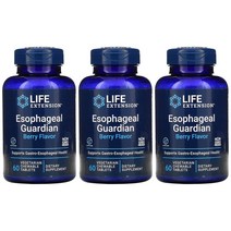 라이프익스텐션 Esophageal 식도 보호 가디언 베리맛 60베지츄어블정 3개 탄산 수소칼륨 마그네슘 칼슘 bicarbonate 알긴산 엘라그산, 60개