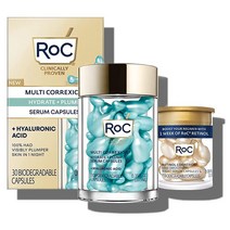 RoC 록 레티놀 코렉시온 스무딩 세럼 스쿠알란 & 아슈와간다를 사용한 매일 링클 및 스킨 케어 트리트먼트 1 Fl Oz, Multi Correxion + Retinol Corr