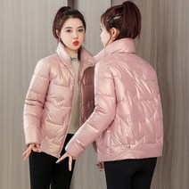 유광패딩 여성 겨울자켓 2022 새로운 패션 광택 면화 자켓 파카 느슨한 짧은 두꺼운