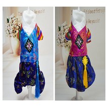 핸드메이드 자수 강아지한복 애견설빔 댕댕이옷, 파랑