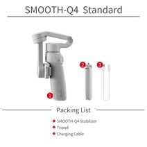ZHIYUN-SMOOTH Q4 3 축 짐벌 스태빌라이저 핸드폰 스마트폰용 확장 막대 및 앱 제어 있는 접이식 셀카 스, 01 Standard package