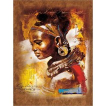 다이아몬드 그림 자수 초상화 홈 장식 남아공 여성 입체 그림 모자이크, Round 80x110cm, HM2747