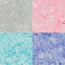 500g 대용량 막대비즈 투명 레인보우 컬러 비즈 공예 목걸이 반지 팔찌 만들기, 6mm, 1