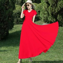 여름 비치 보헤미안 원피스 화이트 롱 쉬폰 여 트리아초-99568