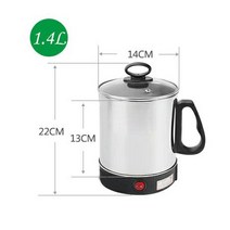 업소용 전기 온수기 보일러 돼지꼬리 겨울 히터 dmwd 스테인레스 스틸 주전자 물 가열 차 주전자 휴대용 여행 미니 냄비 음식 요리 국수 밥솥, 1.4리터