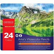 세르지오 수채 색연필 24색 틴케이스 / 선명한 색상 / 부드러운 심 / 진한 색상 / 컬러링 / 수채화