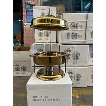 201 스테인레스 스틸 푸드 워머 골든 채핑 요리 뷔페 케이터링 도금 9L 골드 접시