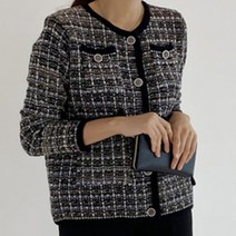 케이에비뉴 코코 라운드넥 트위드 가디건