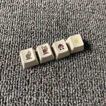 한무무키캡 레오폴드 키캡 포인트R4 U1 싱글 PBT 염료승화 ESC 우측상단 멀티미디어 108키 무각, 세트 1, 무, 마리오 거북이 테마 pbt 열승화 4개