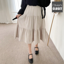 올리비에스클로젯 한정수량/패플단독 올리비에스클로젯 러블리 코듀로이 캉캉 롱 스커트_O2210SK070D