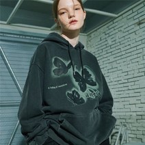 [천삼백케이] [꼼파뇨] 앵셔티 피그먼트 후드티 (스모크 블랙)