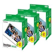후지 필름 FUJIFILM 카메라 후지 인스턴트 카메라 200/210/300/100/500AF 용 필름 인스탁스 와이드 페이퍼, 03 60 Sheets Film
