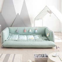 [쁘띠베이비] 토이 알로스케어 멜란민트 범퍼침대 L(스마트프레임+탑커버), 프레임:그레이 / 탑커버:다이아민트