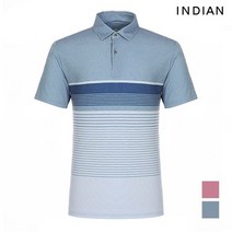 [INDIAN] 스트라이프 배색 반팔 카라 티셔츠__MITASVM2401