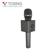 휴대용노래방기계 노래방마이크 tosing q12 concept karaoke 무선 블루투스 with fm car ktv chorus mode pairing usb noise, 검은색
