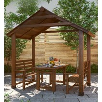 원목 원두막 정자 방부목 테라스 가제보 그늘막, (250x145x245cm) 화이트 패키지 3