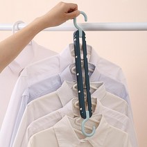 ecolucky 공간절약 5단 접이식 옷걸이 옷장정리, 5단옷걸이 핑크