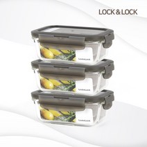 락앤락 오븐글라스 유로 내열유리 밀폐용기 직사각 380ml 3개, 단품