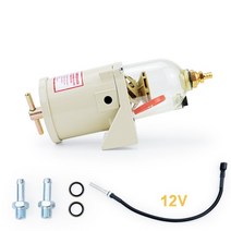 유수분리기 500FG/FH 연료 필터 해양 엔진 디젤 오일/물 분리기 보트 트럭 90GPH 탄소, 01 set 12V
