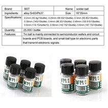BGA Reballing Balls (0.2 0.25 0.3 0.35 0.4 0.45 0.5 0.55 0.6 0.65 ) BGA 솔더볼 수리 도구 BGA 재 작업, 08 0.55MM