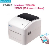 휴대용 블루투스 택배송장 바코드 스티커 라벨기 네임 xprinter 420b 열 라벨, 420b 와이파이 및 USB, 협력사, 영국 플러그