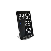 고쿠리 거울 led 탁상 시계 미러클락 온습도계 알람, 미러클락블랙