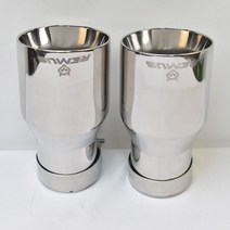 소리박 가변 가상 배기 1piece 자동차 브라이트 테일 파이프 스테인레스 스틸 베벨 에지 시니 머플러 팁 리무스 포함, 60-114mm, 1개