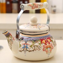 철제 법랑 손잡이 직화 주전자 인덕션 북유럽 감성 레트로 1.5리터 2리터 4리터 5리터, 2.5L  바로크ml