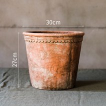 대형토분 인테리어 화분 빈티지 거실 테라코타 이태리 분갈이 토기 도자기 야외 베란다 발코니, -, (중형 30cm x 27cm)