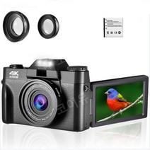 입문용카메라 DSLR 디지털 4K 고화질 고해상도 유튜브 촬영장비 카메라입문, 128G TF 카드로, 렌즈 포함