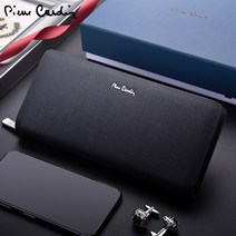 40대 남자지갑 명품 가죽 장지갑 Pierre Cardin 남성 지갑 긴 가죽 핸드백 지퍼 가죽 청소년 비즈니스 2022 남성용 클러치 백