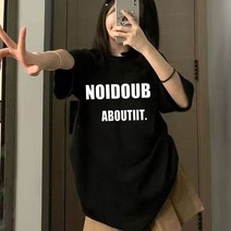 봄여름 프린트 반팔 티셔츠 ins 여 루즈핏 학원풍 상의