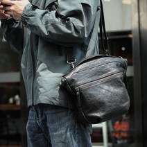 빅사이즈 남자 명품 크로스백 천연소가죽 수제 메신저백 가방