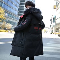 남자 롱패딩 구스 다운 점퍼 2018 새로운 패션 남성 겨울 후드 재킷 따뜻한 파카 긴 코트 캐주얼 느슨한 외
