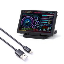 5 인치 ips 게임 디스플레이 알루미늄 합금 usb 모니터 화면 cpu gpu ram hdd 모니터 디스플레이 360 회전 미니 itx 케이스, USB 케이블