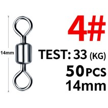 삼각도래 t형 삼각 핀 도레 안전 스냅 솔리드 링이 있는 볼 베어링 회전 고리 잉어 낚시 액세서리 50PCs/, Color 4