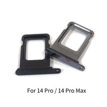 애플 아이폰 14 프로/14 프로 맥스용 SIM 카드 트레이 슬롯 홀더 어댑터 소켓 수리 부품 10 개, 한개옵션1, 04 dual and gold